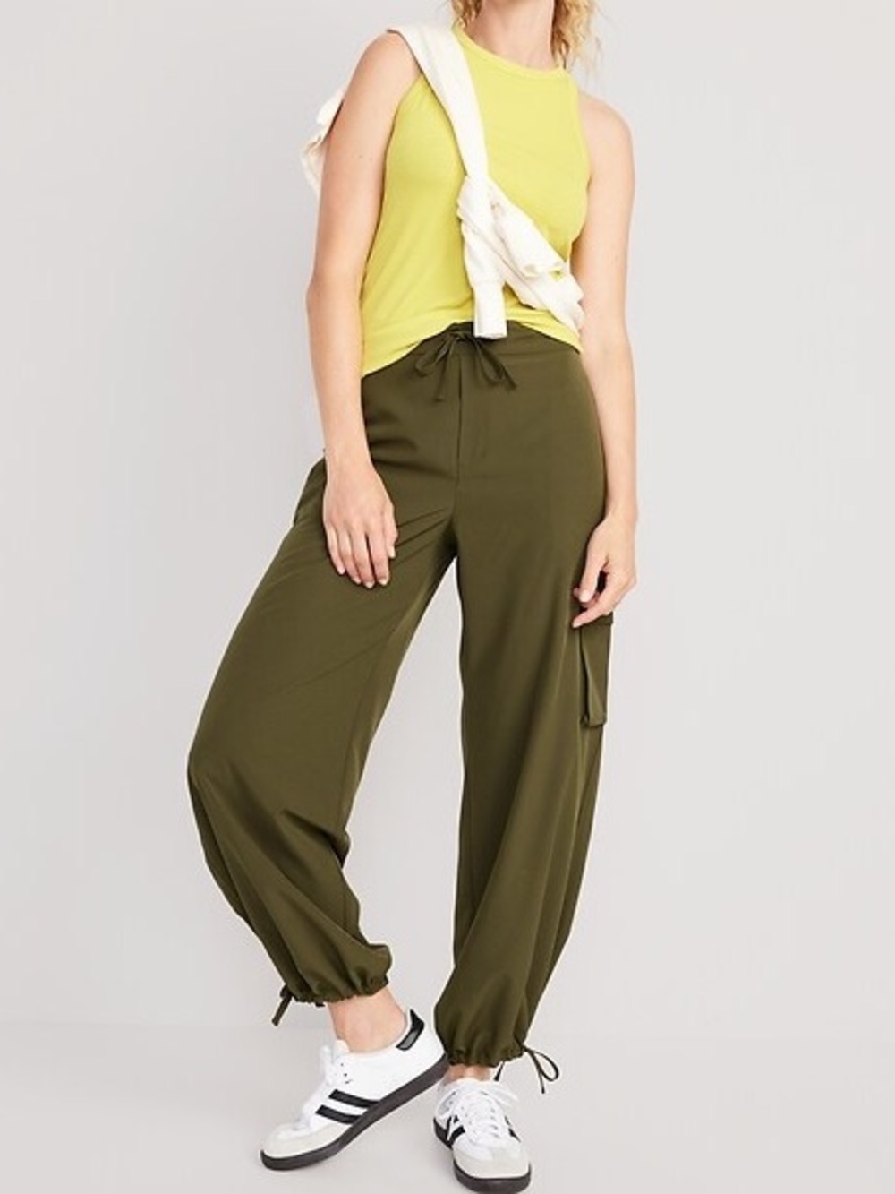 Old Navy Olive Green Wide-Leg Jogger Pants